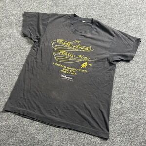 Vintage Harley-Davidson Shirt Mens Large Black Freedom Run Eagle Denver CO 80s